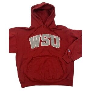Vintage Champion Washington State University Stitched Hoodie Sweatshirt Large